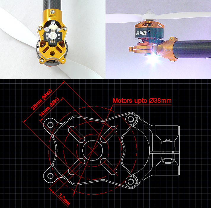 Rakonheli CNC Advanced Upgrade Kit 03 - Blade Chroma