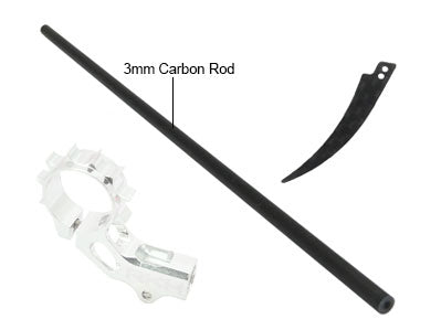 CNC 6mm Tail Motor Mount w/3mm Tail Boom Mount Set (Silver) - Blade mCP X
